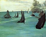 Edouard Manet Canvas Paintings - The Beach at Sainte-Adresse